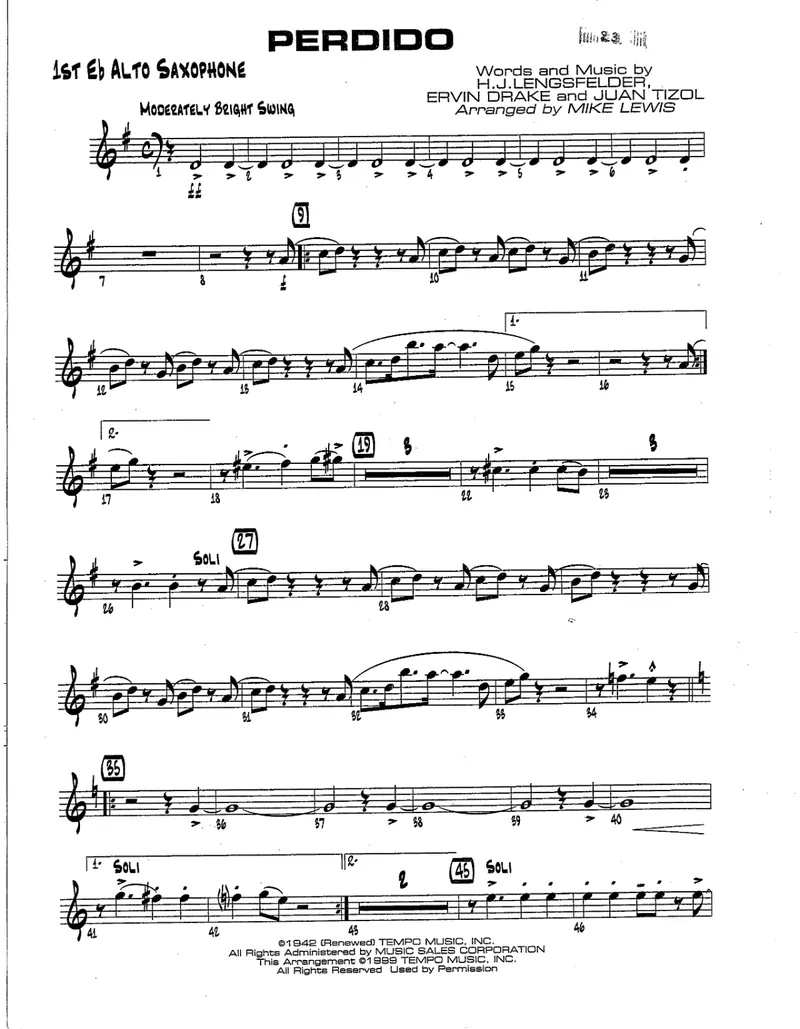 Perdido score preview