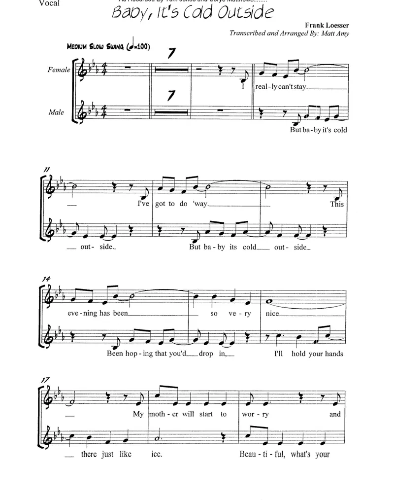 Baby It's Cold Outside score preview