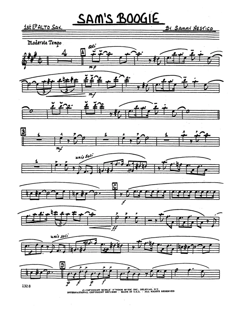 Sam's Boogie score preview