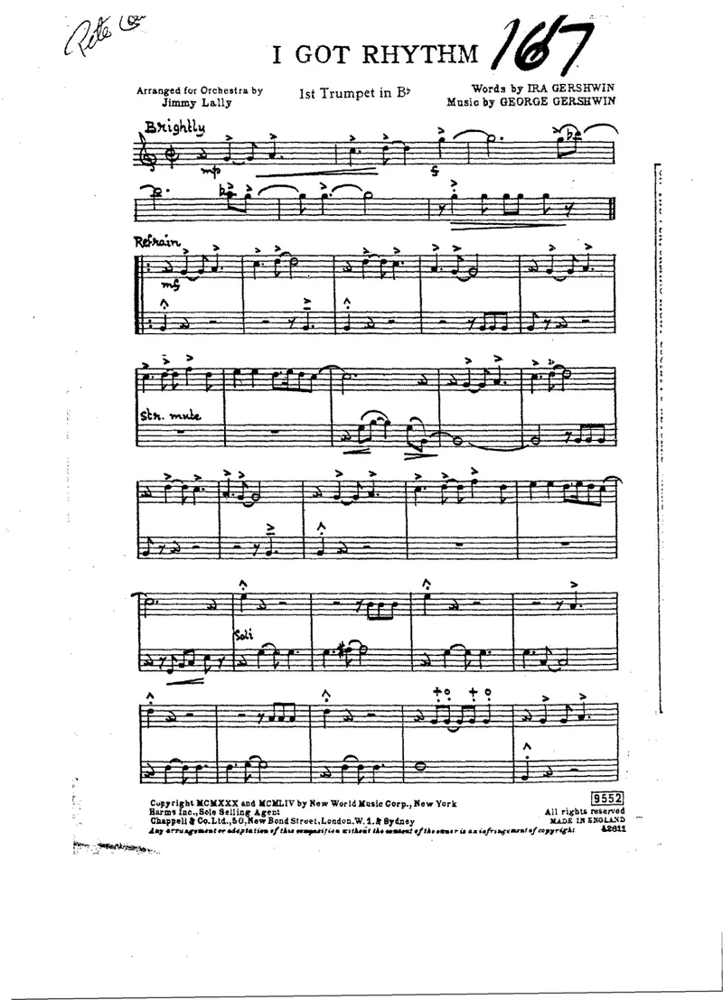I Got Rhythm score preview