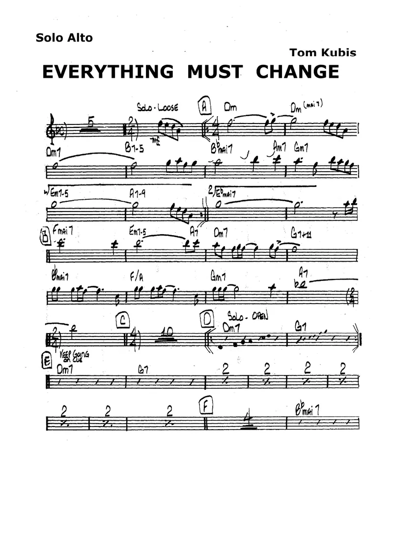 Everything Must Change score preview