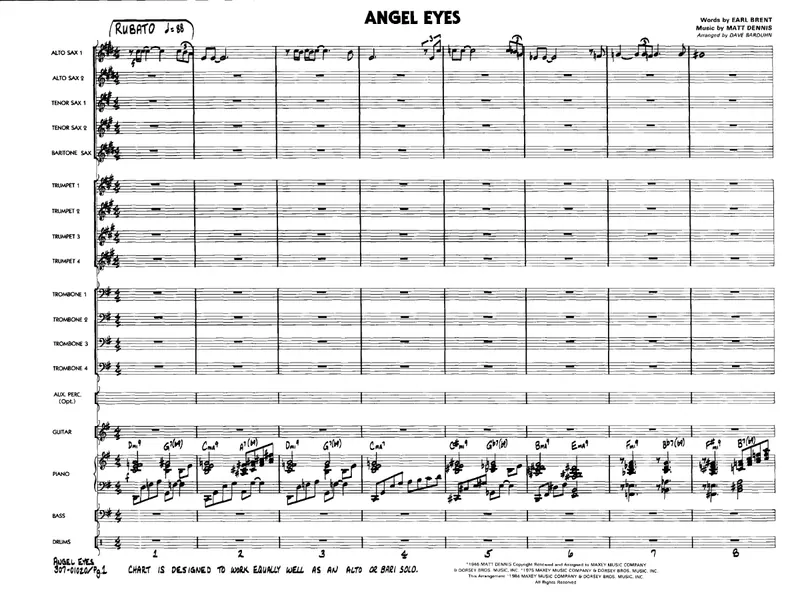Angel Eyes score preview