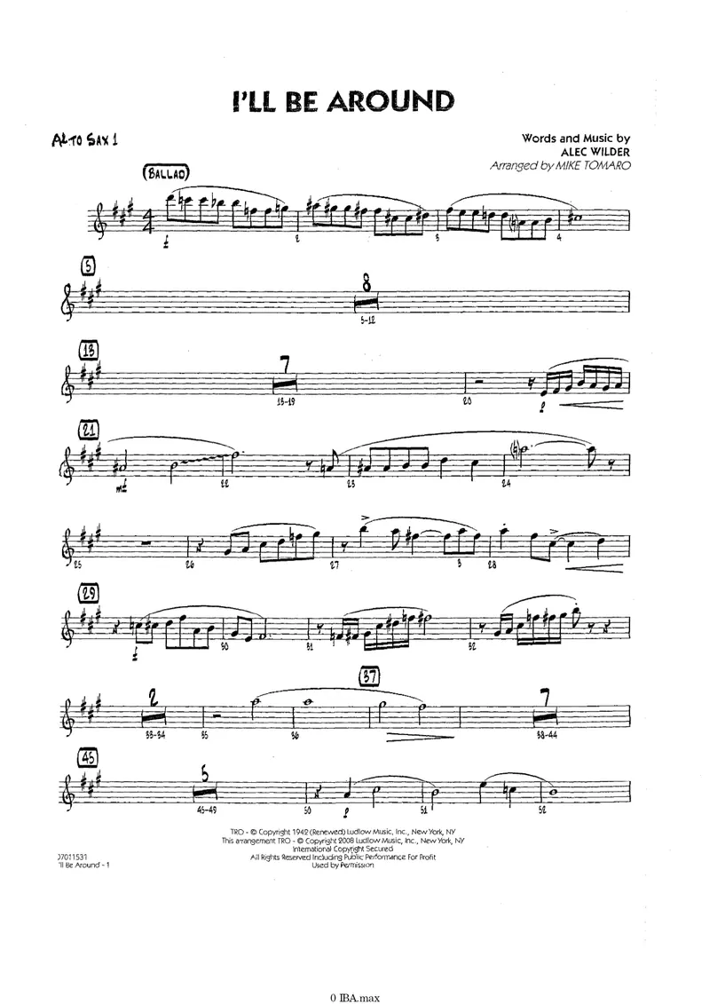 I'll Be Around score preview