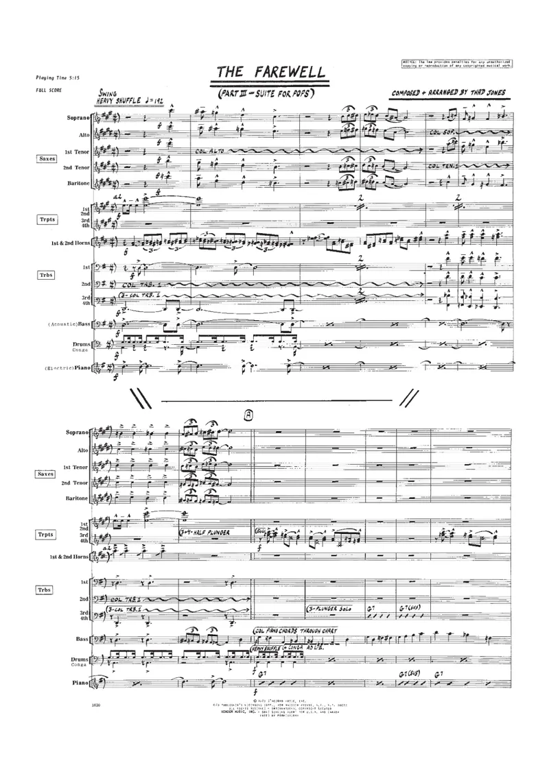 The Farewell (Thad Jones) score preview