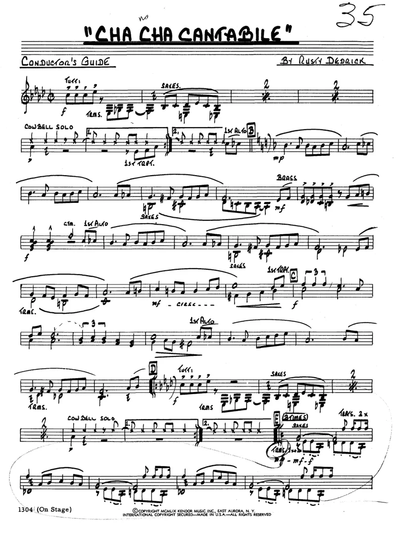 Cha Cha Cantabile score preview