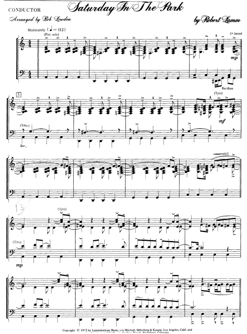 Saturday In The Park score preview