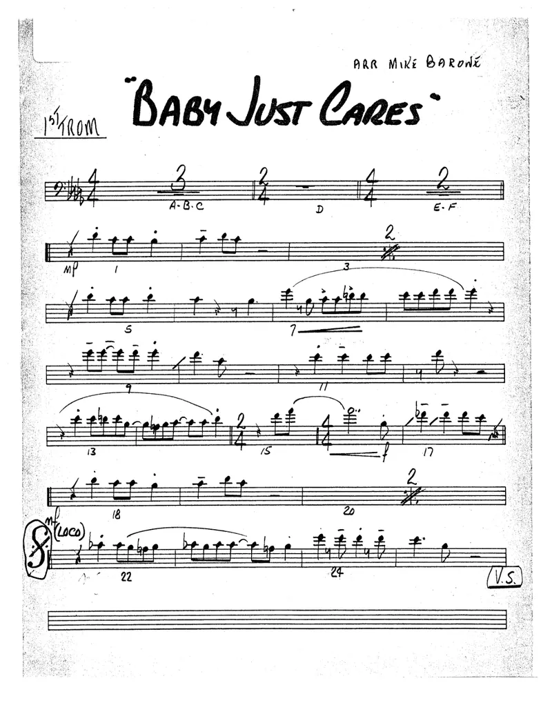 6 Bones + Rhythm - My Baby Just Cares For Me score preview