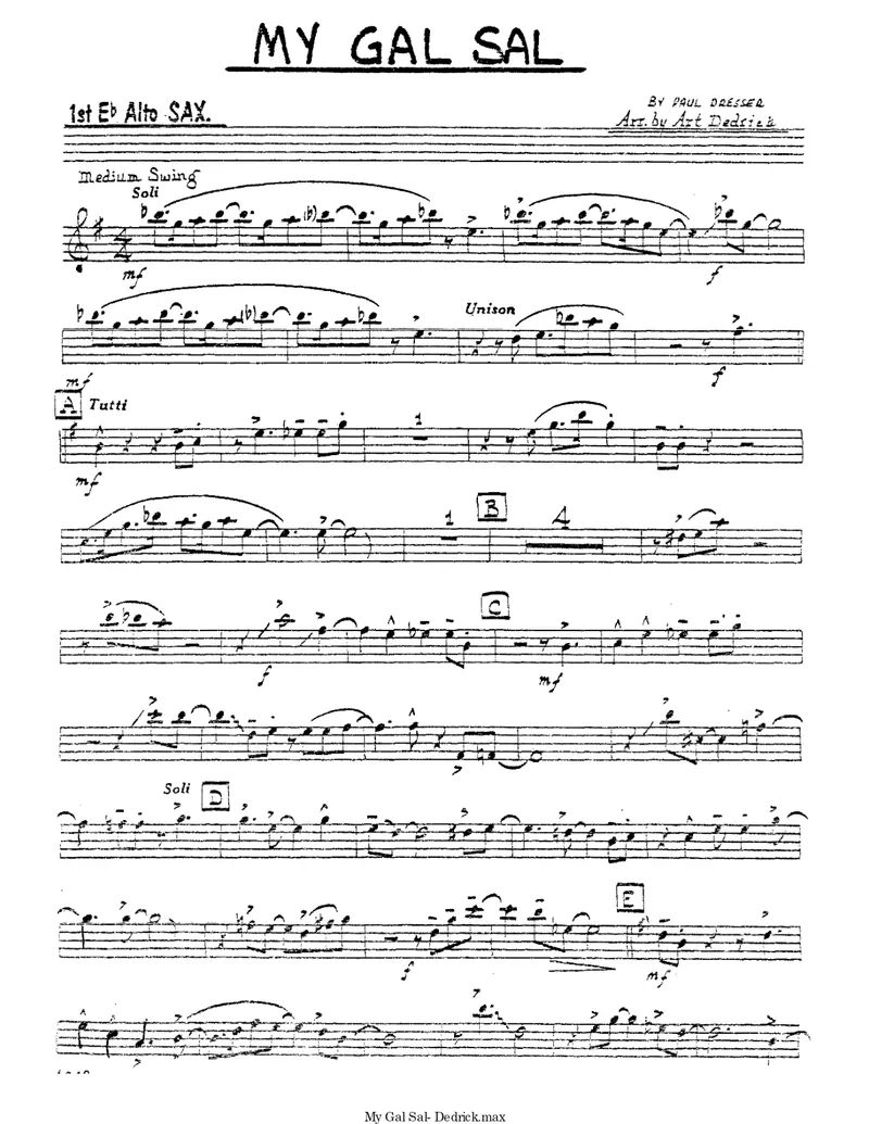 My Gal Sal score preview