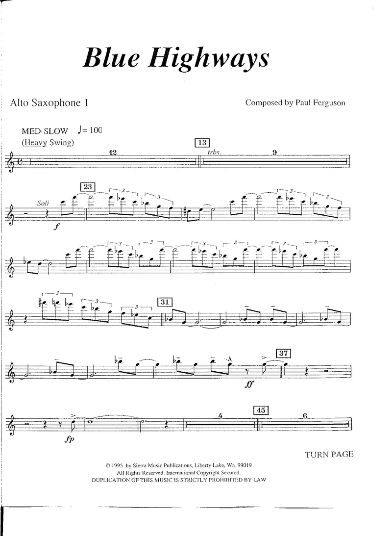 Blue Highways score preview