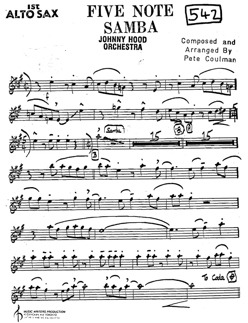 Five Note Samba score preview