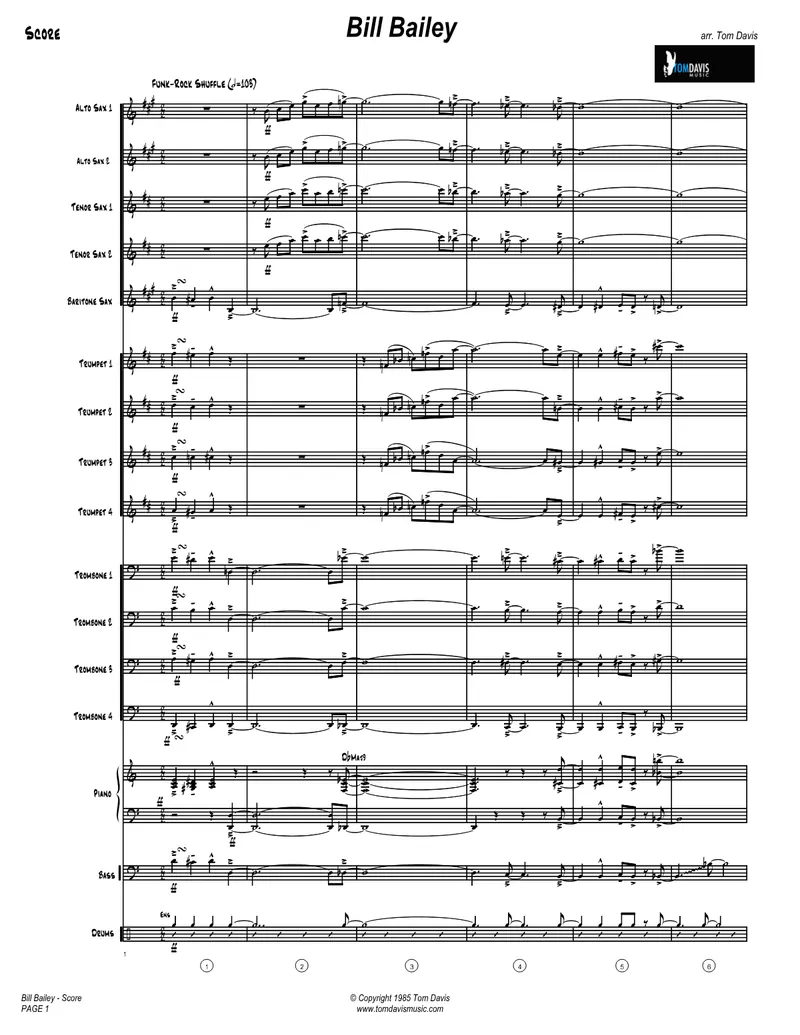 Bill Bailey (Won't You Please Come Home score preview