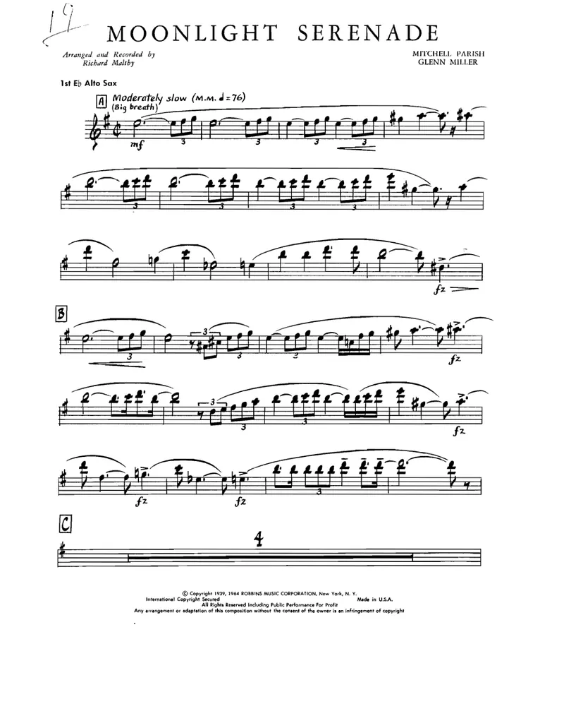 Moonlight Serenade score preview