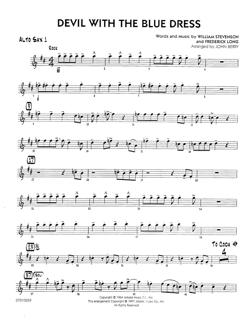Devil With The Blue Dress score preview