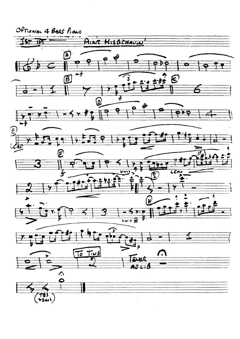 Ain't Misbehavin score preview