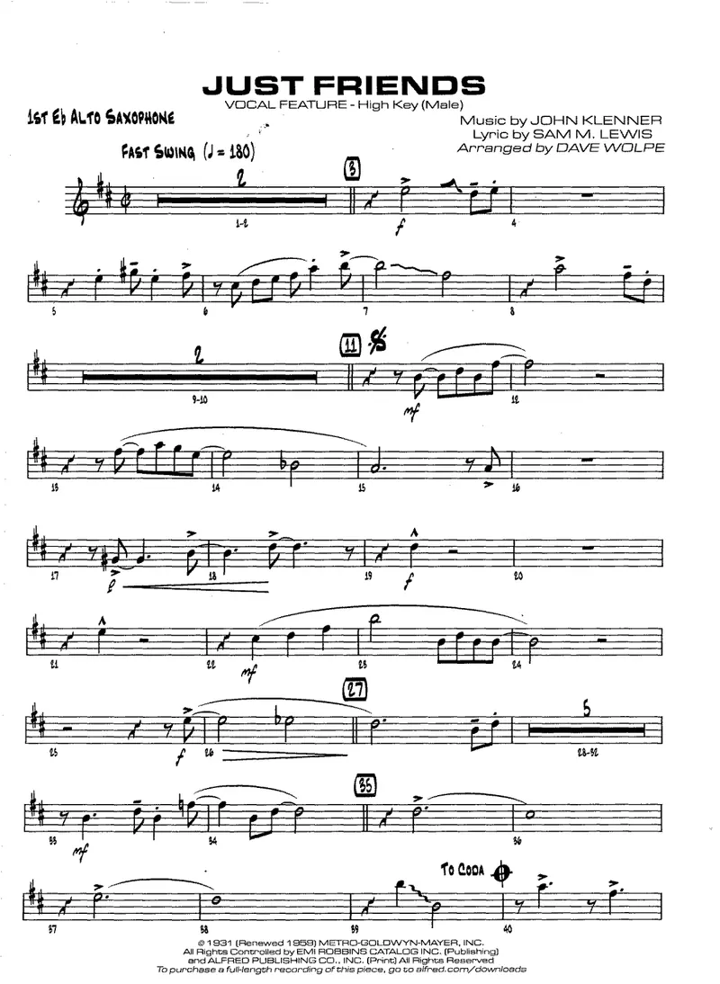 Just Friends score preview