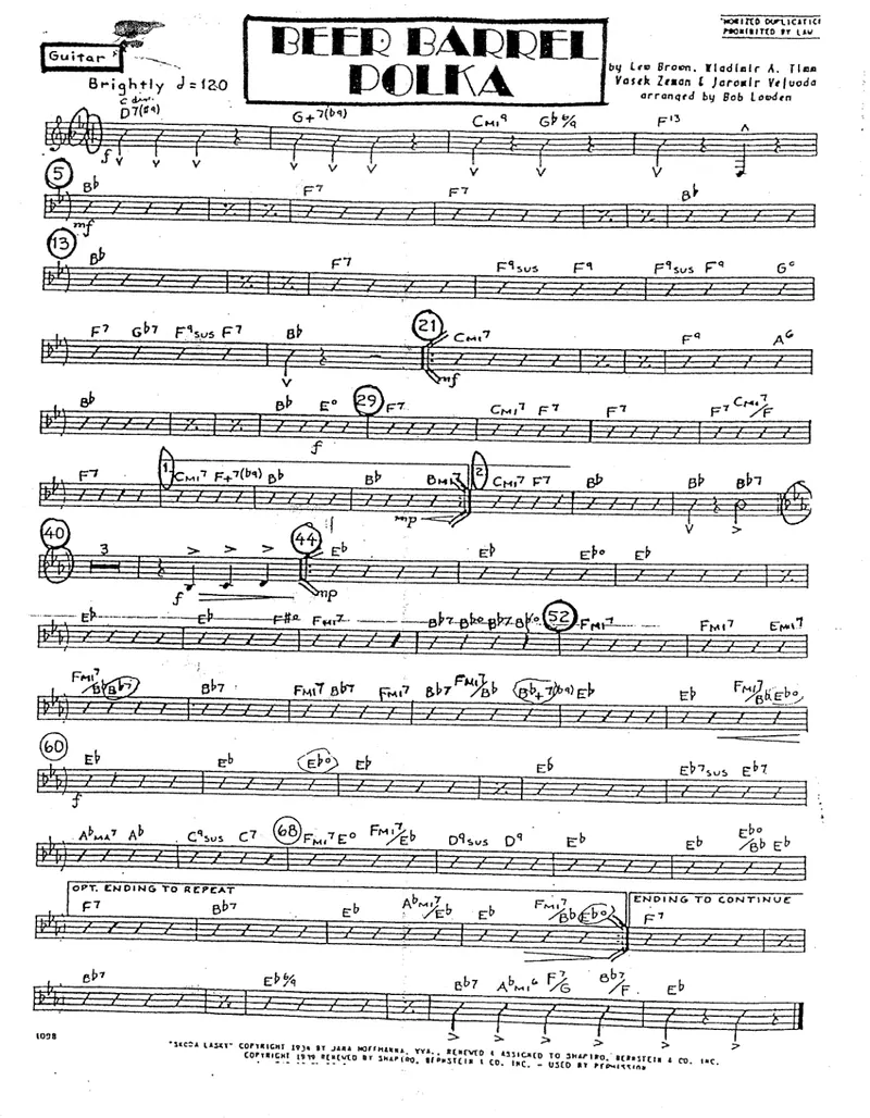 Beer Barrel Polka score preview