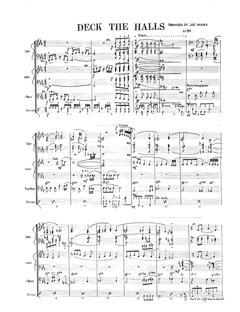 Deck The Halls score preview
