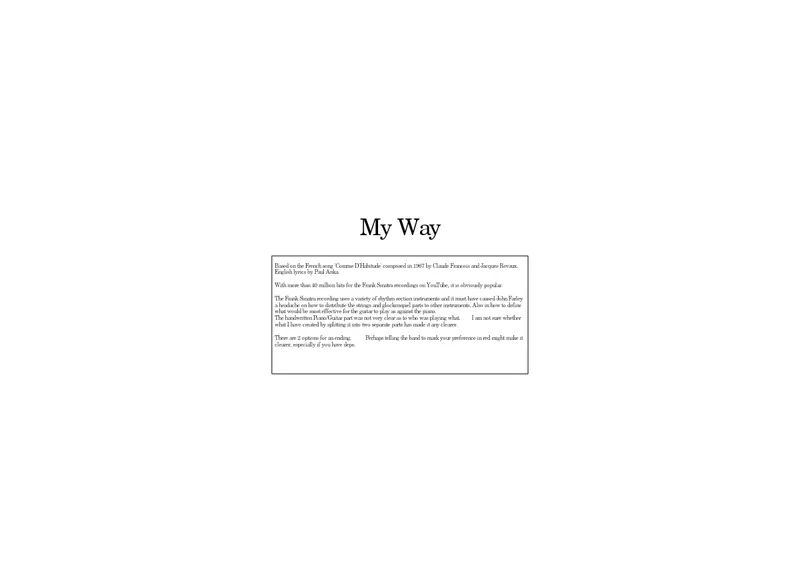 My Way score preview