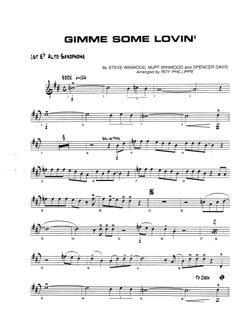 Gimme Some Lovin' score preview