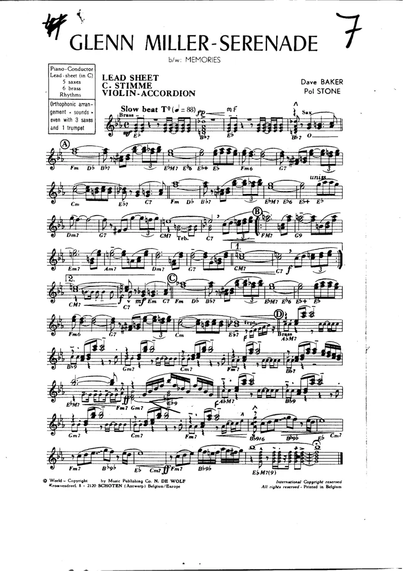 Glenn-Miller Serenade By Miller score preview