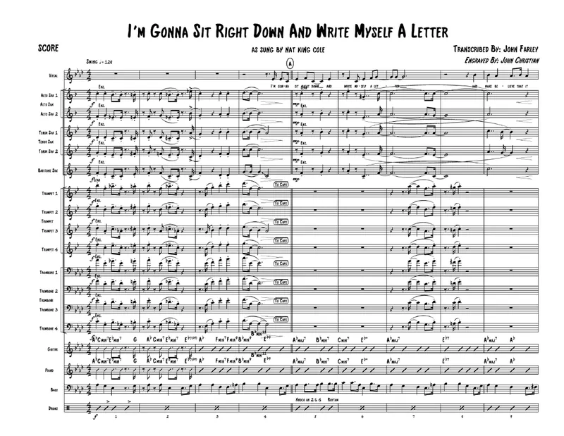 I'm Gonna Sit Right Down And Write Myself A Letter score preview