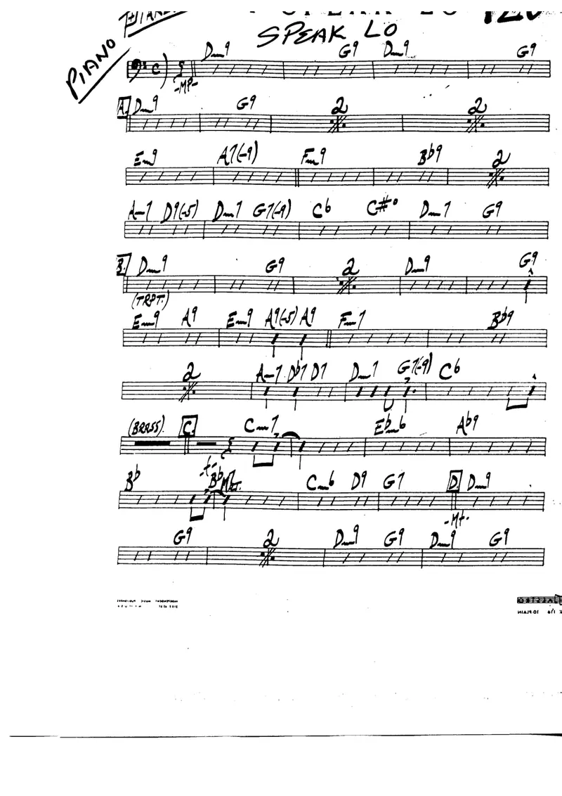 Speak Low score preview