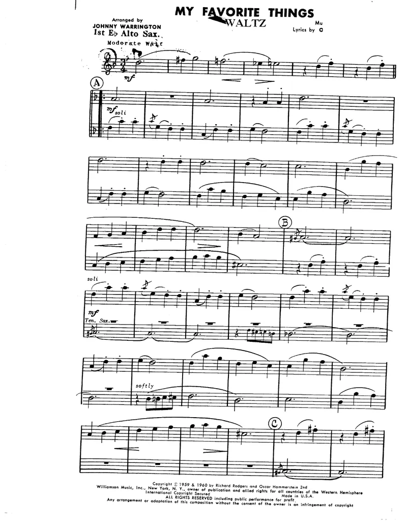 My Favorite Things score preview