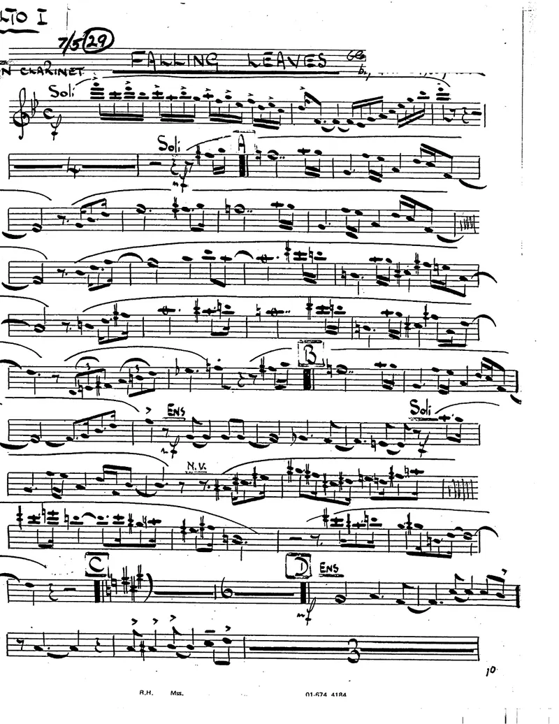 Falling Leaves score preview