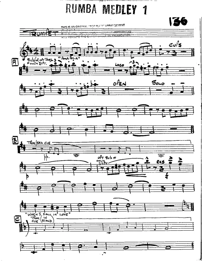 Rhumba Medley #1 score preview