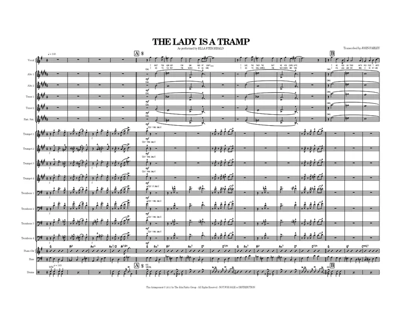 The Lady Is A Tramp (E.Fitzgerald score preview