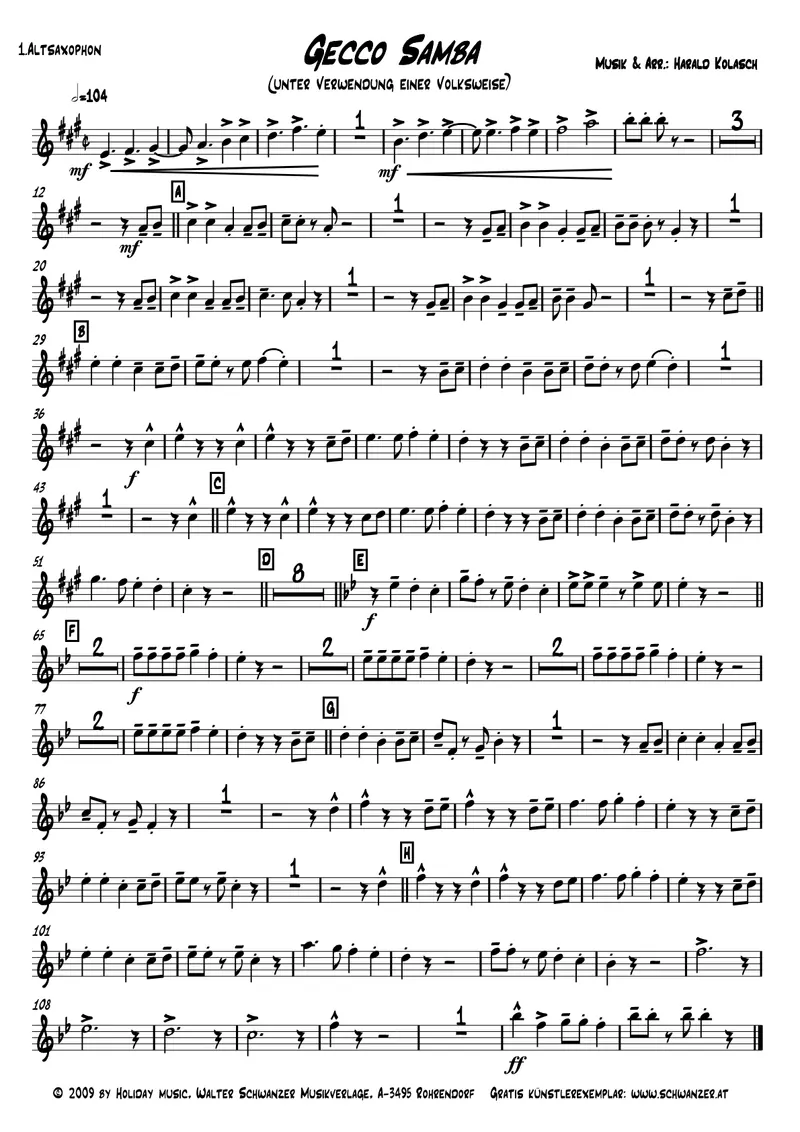 Gecco Samba score preview