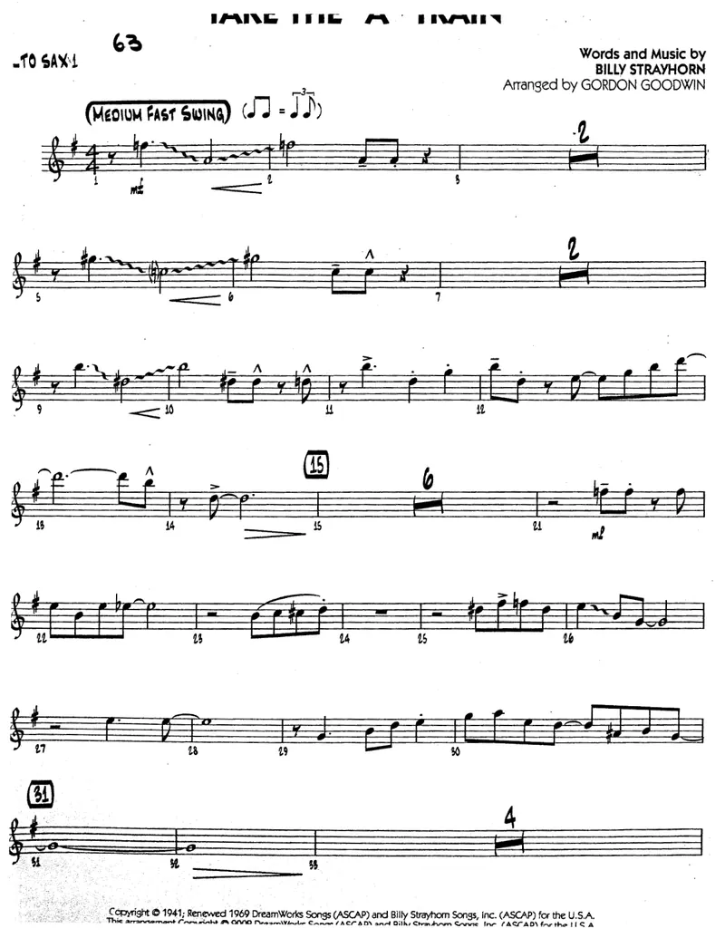Take The A Train score preview