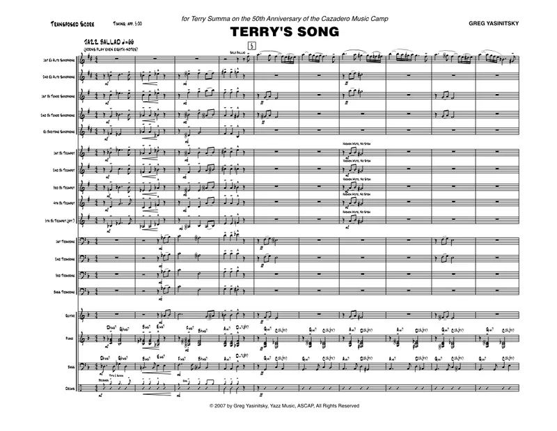 Terry's Song score preview