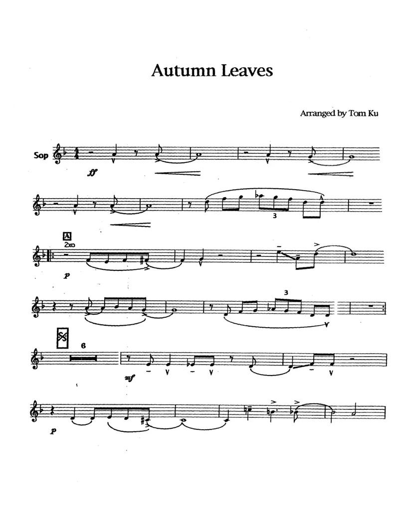 Autumn Leaves score preview