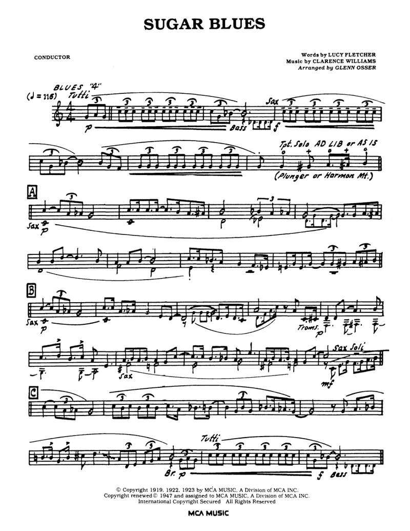 Sugar Blues score preview