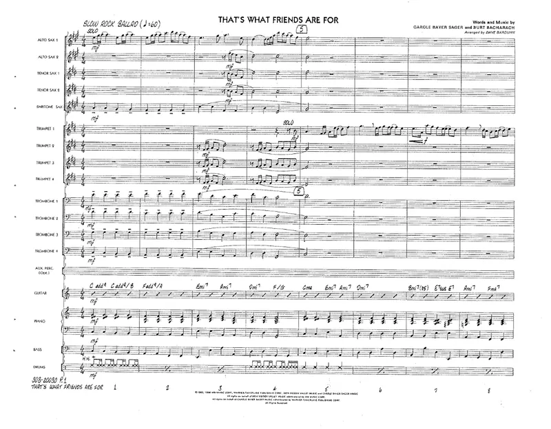 That's What Friends Are For score preview