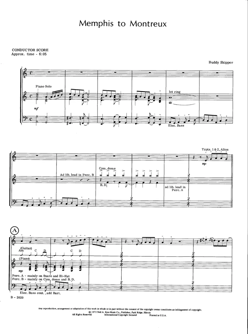 Memphis To Montreux score preview