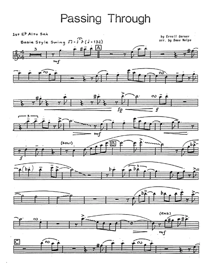 Passing Through score preview