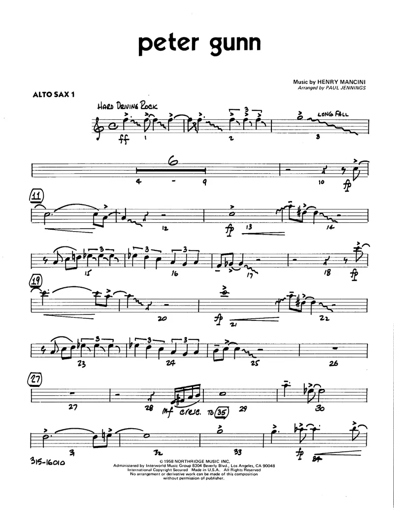 Peter Gunn score preview