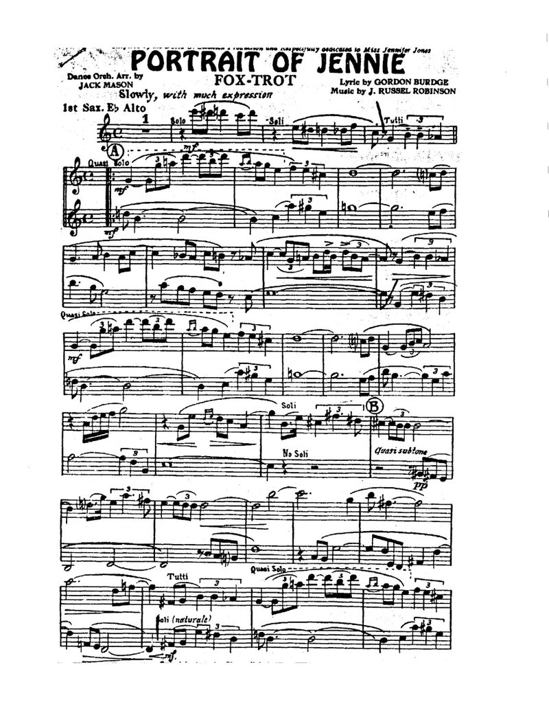 Portrait Of Jennie score preview