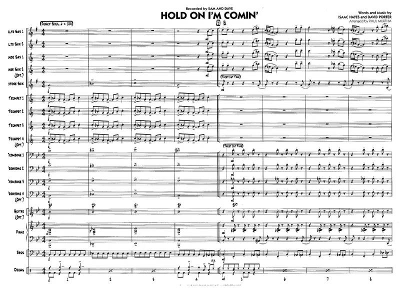 Hold On I'm Comin' score preview