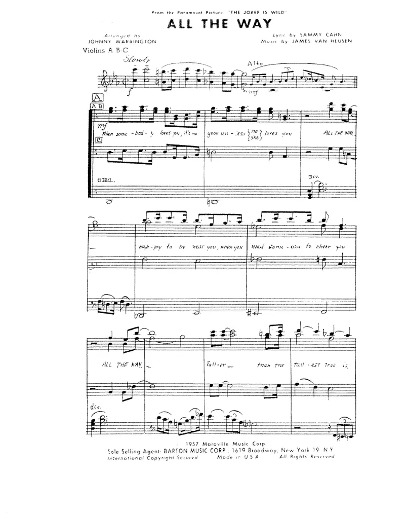 All The Way score preview