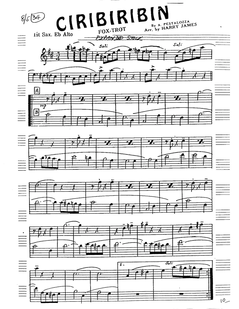 Ciribiribin score preview