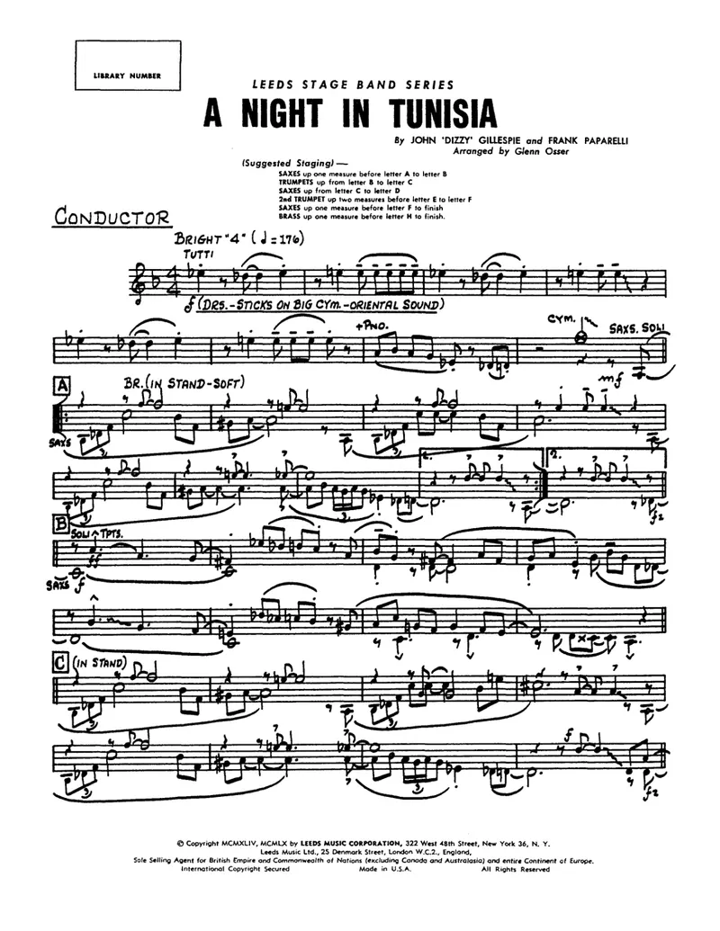 A Night In Tunisia score preview