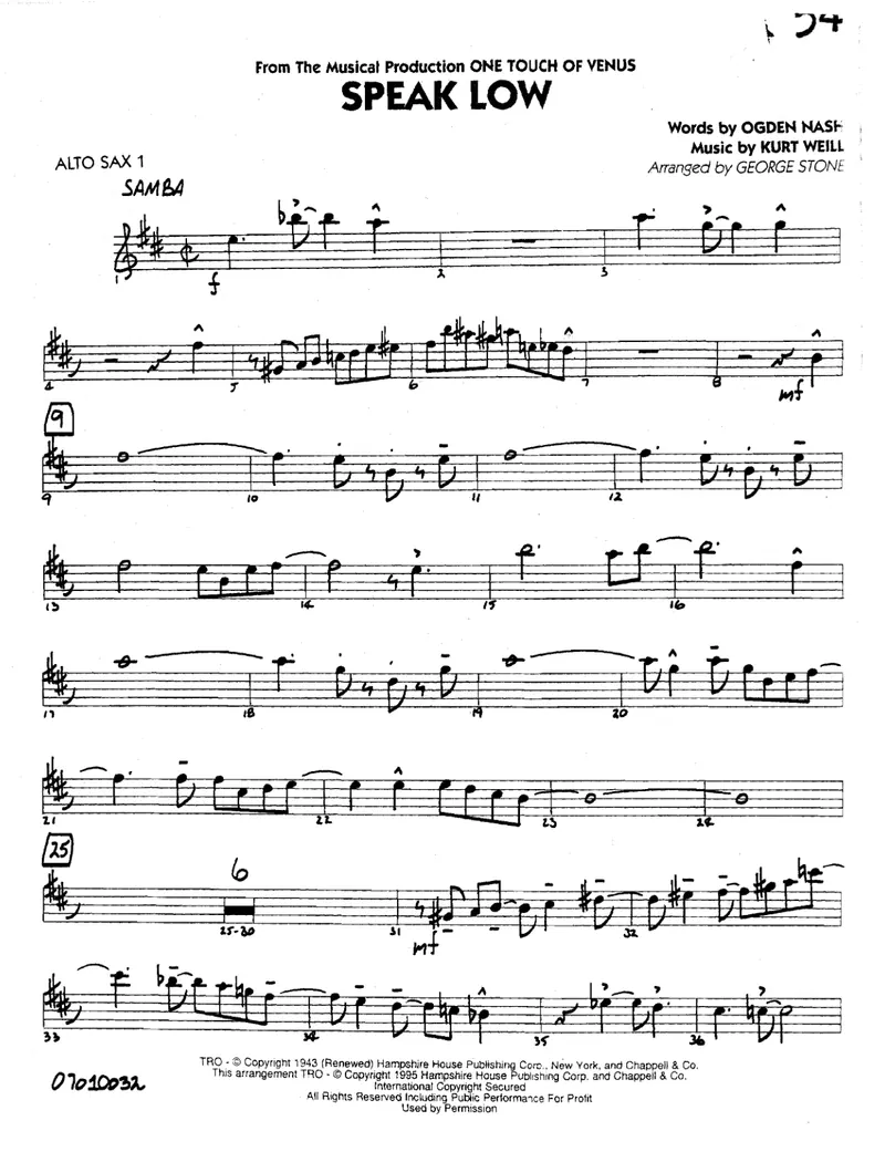 Speak Low score preview