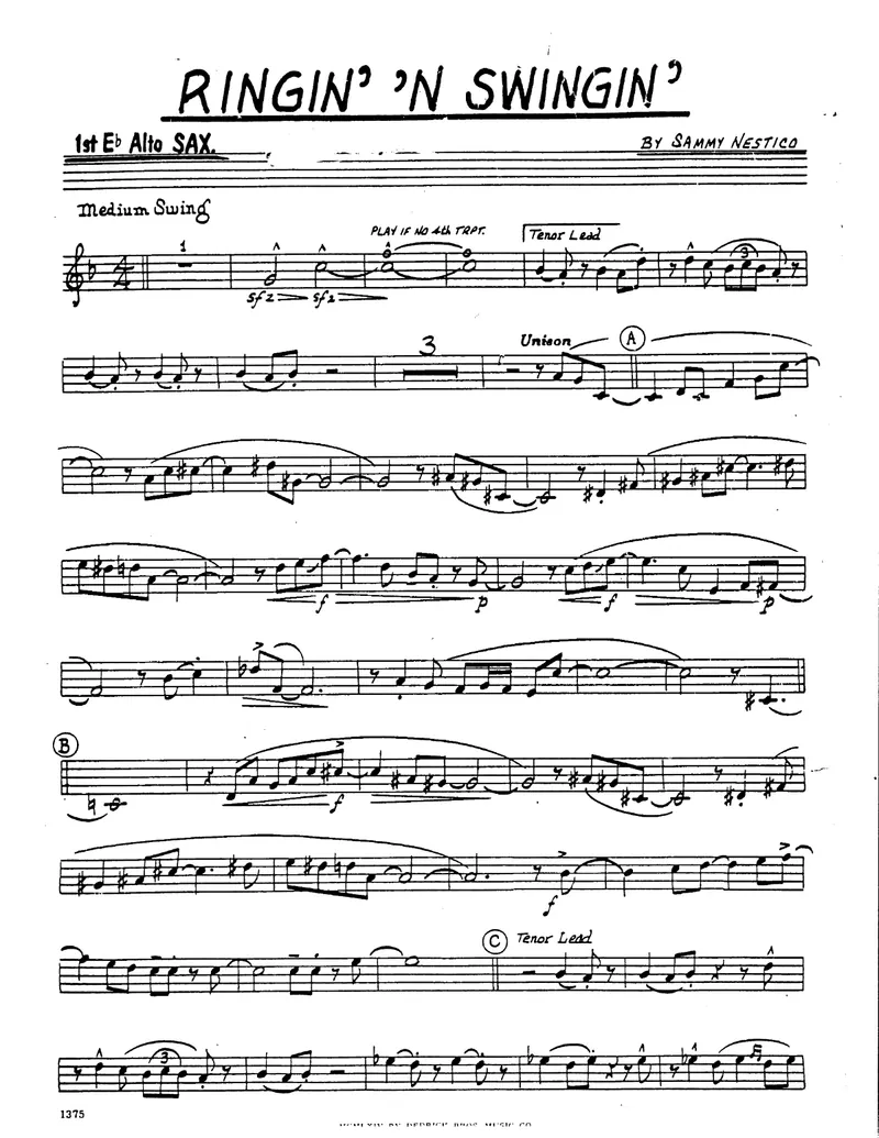 Ringin' 'N Swingin' score preview