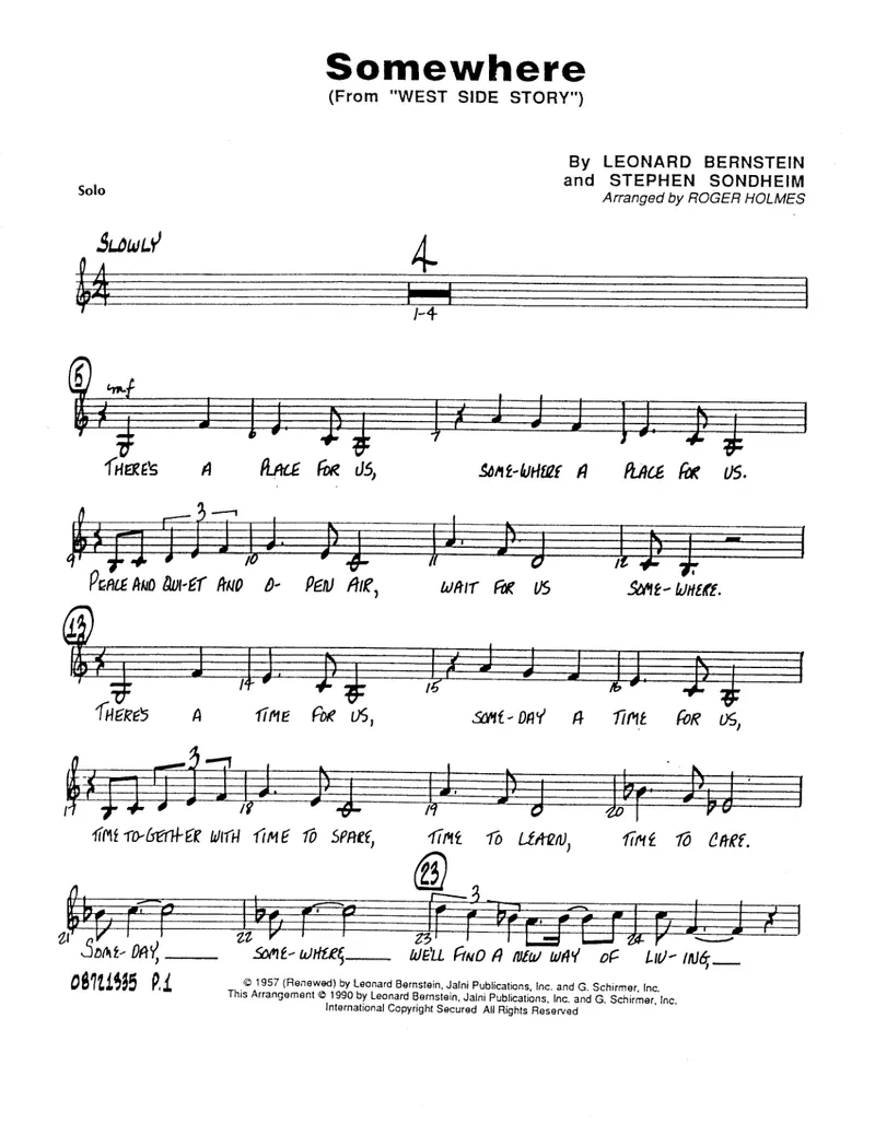 Somewhere score preview
