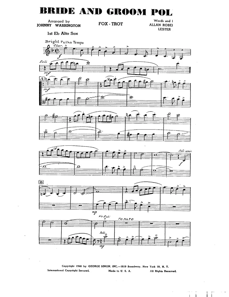 Bride And Groom Polka score preview
