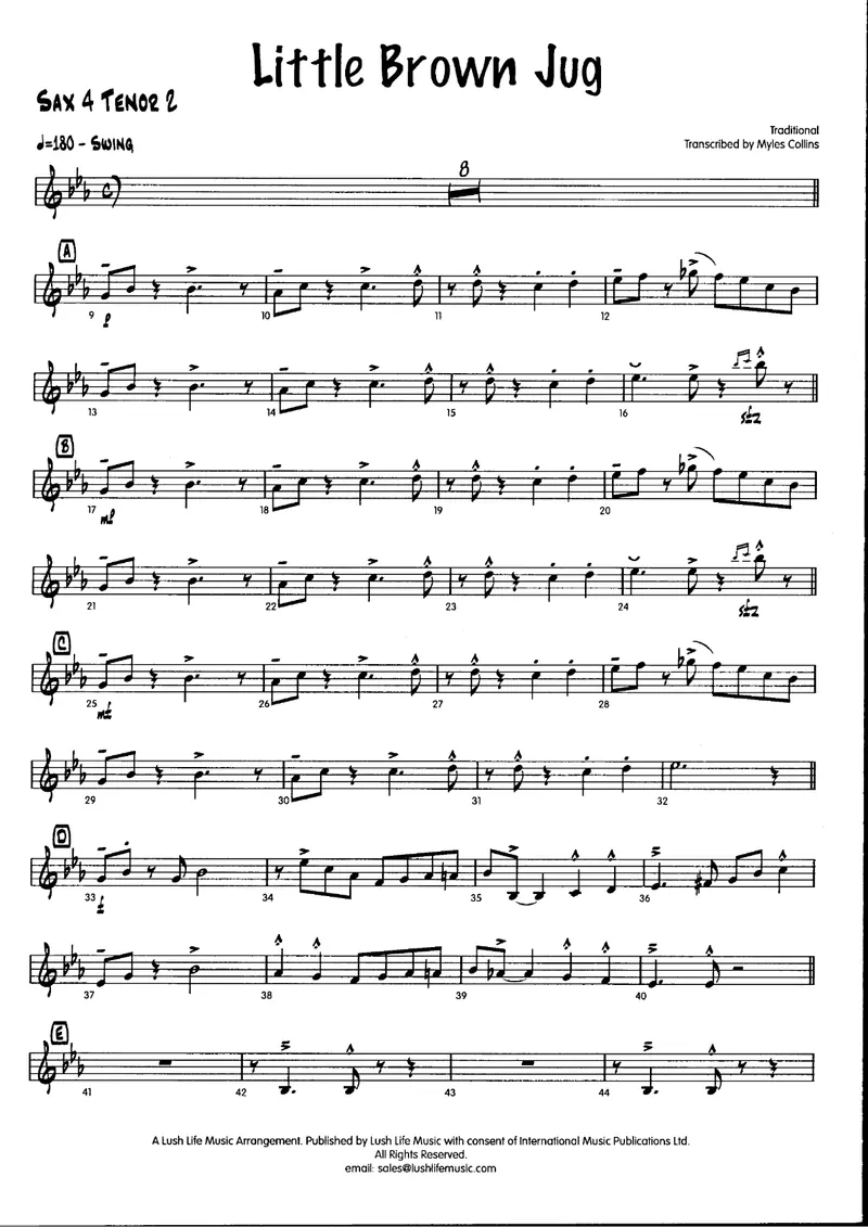 Little Brown Jug score preview