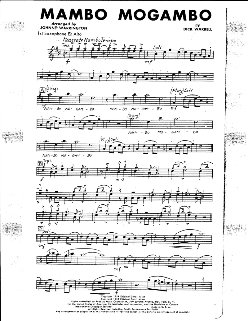 Mambo Mogambo score preview